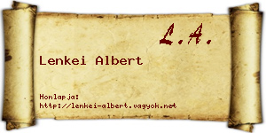 Lenkei Albert névjegykártya